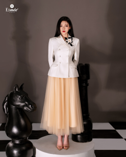 POWER SET (POWER WHITE VEST + POWER CREAM SKIRTS)